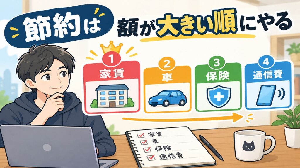 節約は額が大きい順にやる